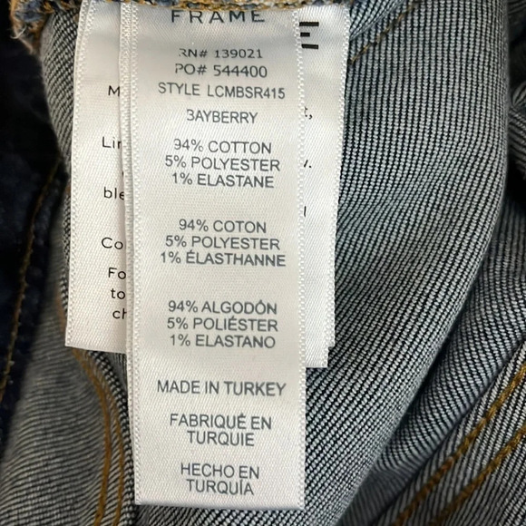 Frame Denim Le Crop Mini Boot Fringed Hem Dark Wash Jeans - Size 26 - Picture 7 of 9